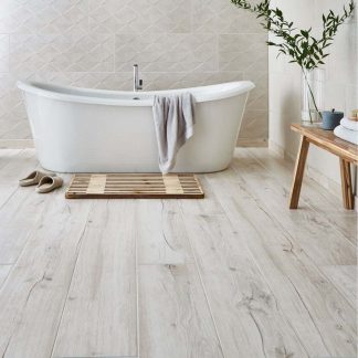 Coppice White Wood Effect Porcelain Tiles 1215 x 195