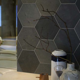 Black Brazilian Slate Hexagon