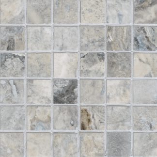 Silver Travertine Tumbled Mosaic Tiles