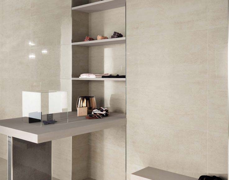 Re-markable Polished Plaster effect Minoli Tile with mosaics