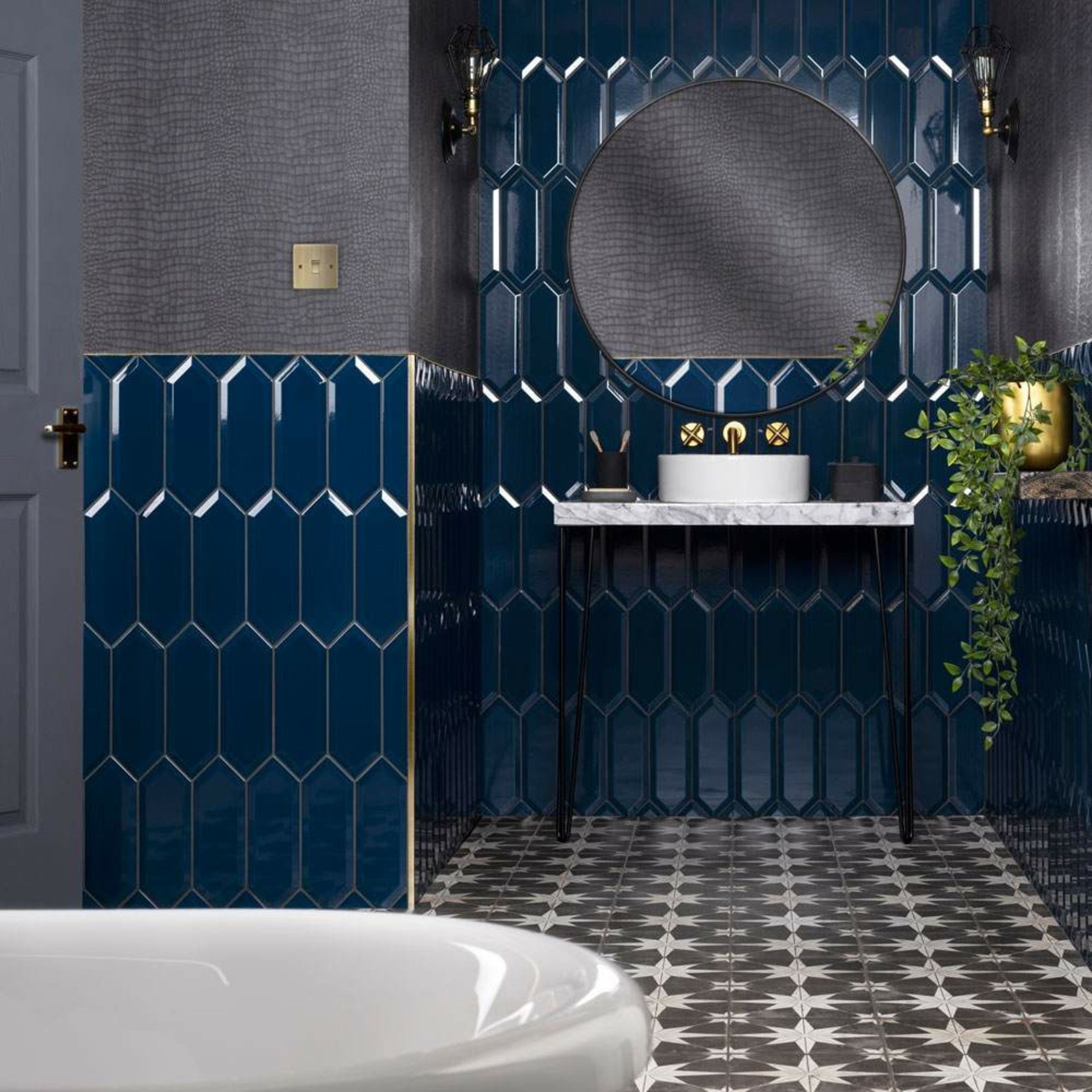 Palisade Navy Blue Ceramic Tiles 300 x 100 - Image 3