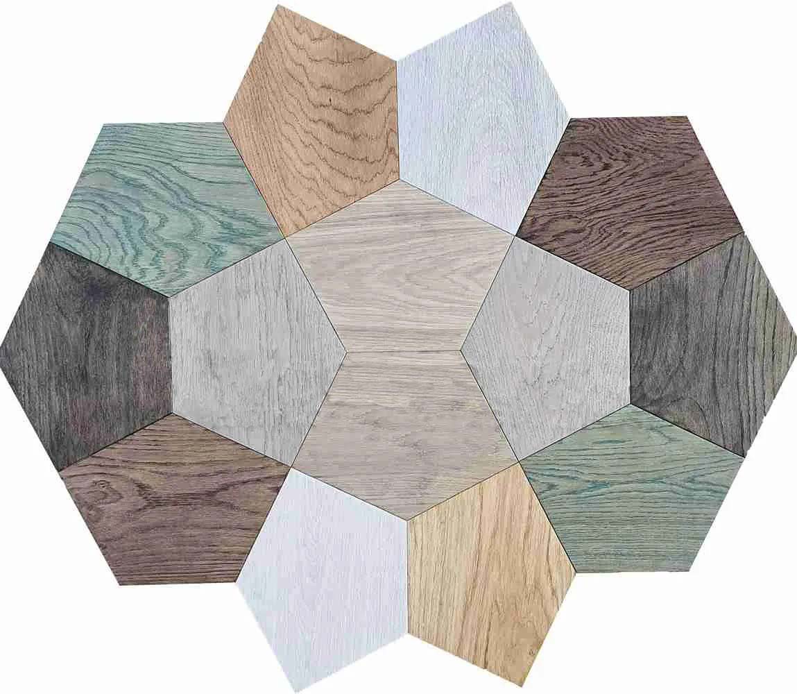 Coloured Pentagonal oak