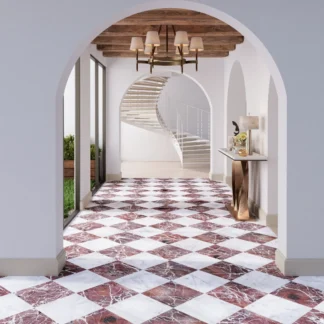Checker Red Marble Honed