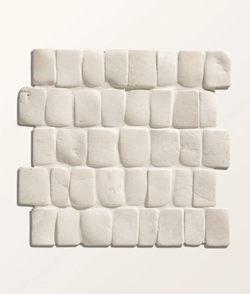 Enso Cobble Mosaic Strip Chalk Mosaic Tiles