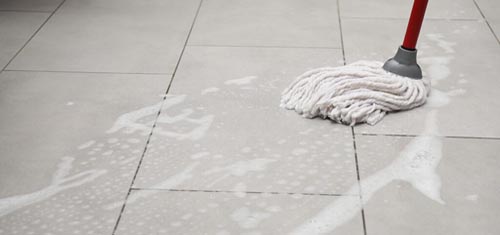 Mopping Tiled Floor
