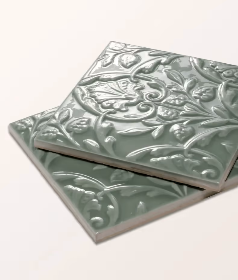 Victorian Style™ Wall Ceramic Hampton Court Vines Cabbage Green Gloss - Image 4
