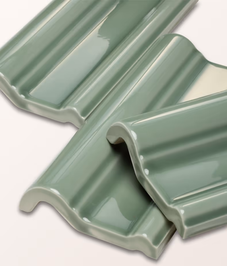 Victorian Style™ Wall Ceramic Cabbage Green Dado - Image 2