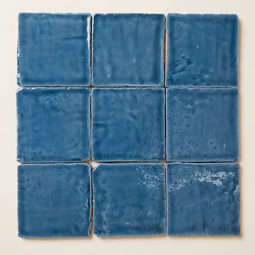 Rediscovered Plain Glazed in Navy 110 x 110