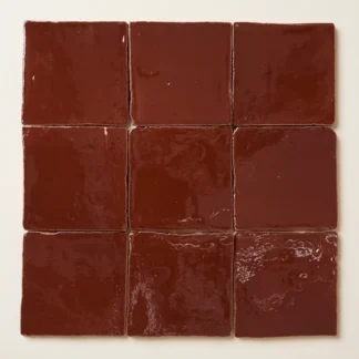 Rediscovered Plain Glazed in Crimson 110 x 110